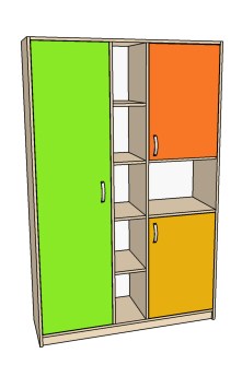 Шафа книжкова напівзакрита, ЛДСП, 1050х450х2300мм (БІГУН)